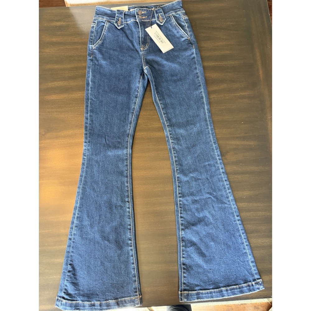 NWT Mica Los Angeles High Rise Flare Jeans Women's Size 26 Dark Wash Denim